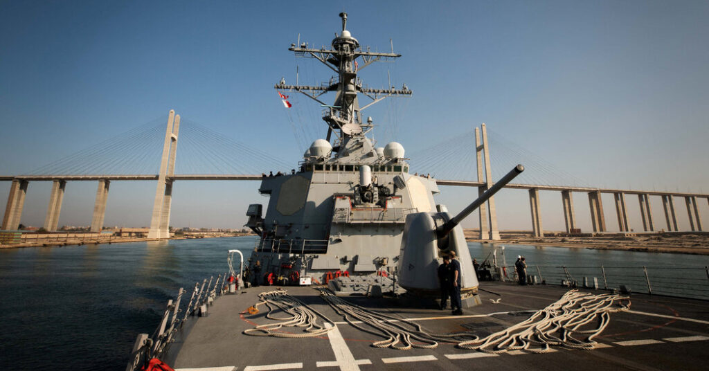 A US Navy destroyer is attacked within the Purple Sea, the Pentagon says
