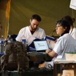 Wounded Gazans obtain medical care on a French hospital ship